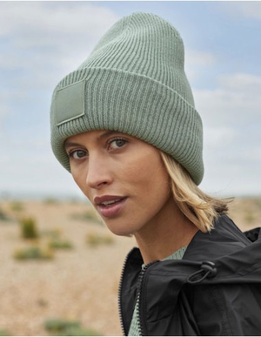 BEE-B336R-Deep Cuffed Tonal Patch Beanie